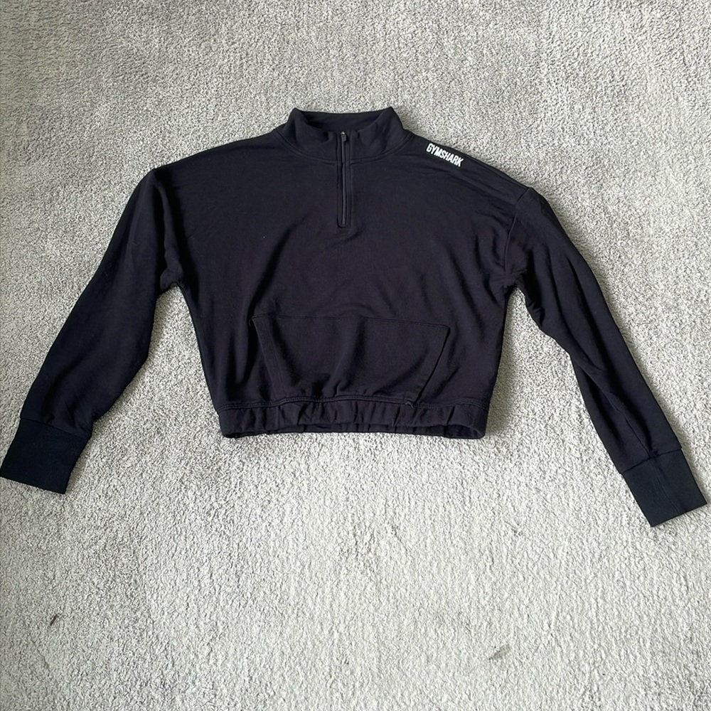 VGC Gymshark 1/4 Zip Cropped Top with Front Pocket - Size Small
